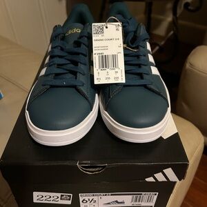 Adidas Grand Court 2.0 Green and White Athletic Shoes